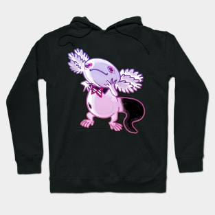 Axolotl black and white mud puppy 2 Hoodie